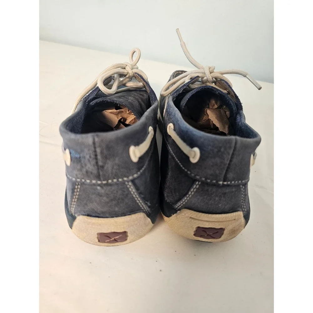 Nautical Twisted X Boat Shoes Mens 11 Blue Leather Driving Mocs MDM0008 D